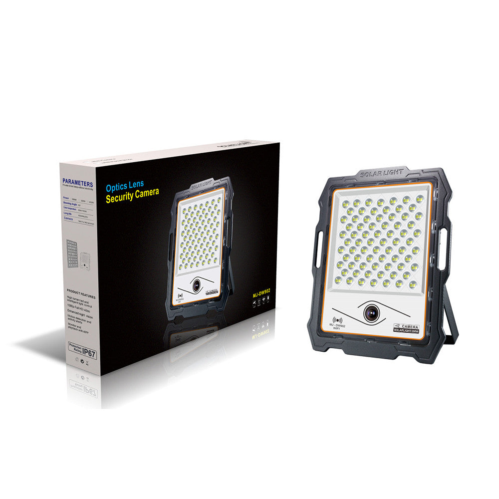 Solar lamp with integrated security camera
